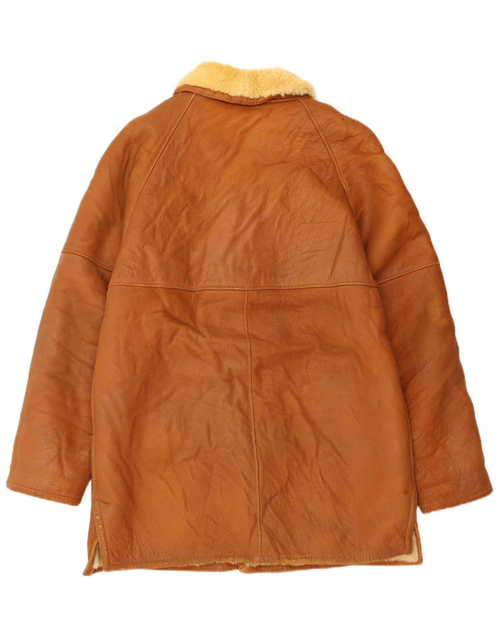 MABRUN Ανδρικό Shearling Jacket UK 36 Small Brown Δερμάτινο