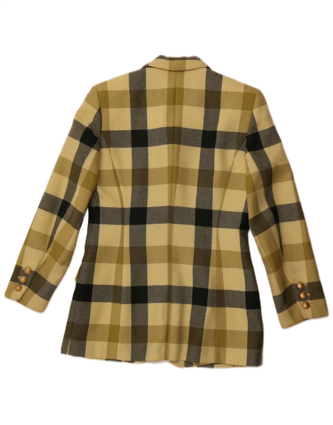 MONDI Γυναικείο μπουφάν σακάκι με 3 κουμπιά EU 34 XS Yellow Check New Wool