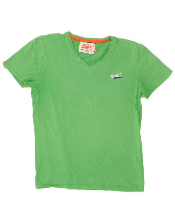 Ανδρικό μπλουζάκι Superdry Top μεγάλο πράσινο βαμβακερό