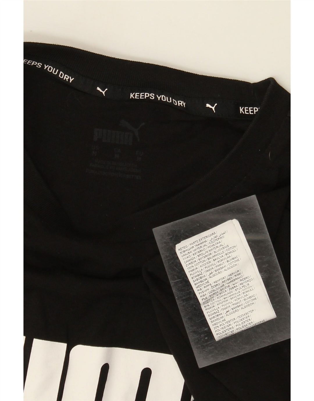 Ανδρικό γραφικό μπλουζάκι Puma, μεσαίο μαύρο βαμβακερό