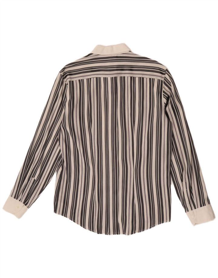 Ανδρικό πουκάμισο Naracamicie μεγάλο λευκό ριγέ πολυαμίδιο