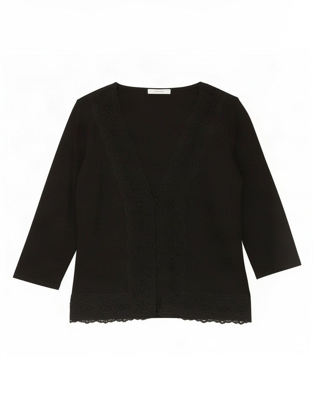 Marks & Spencer Γυναικεία μπλούζα με μανίκια 3/4 UK 14 μεσαία μαύρη βισκόζη