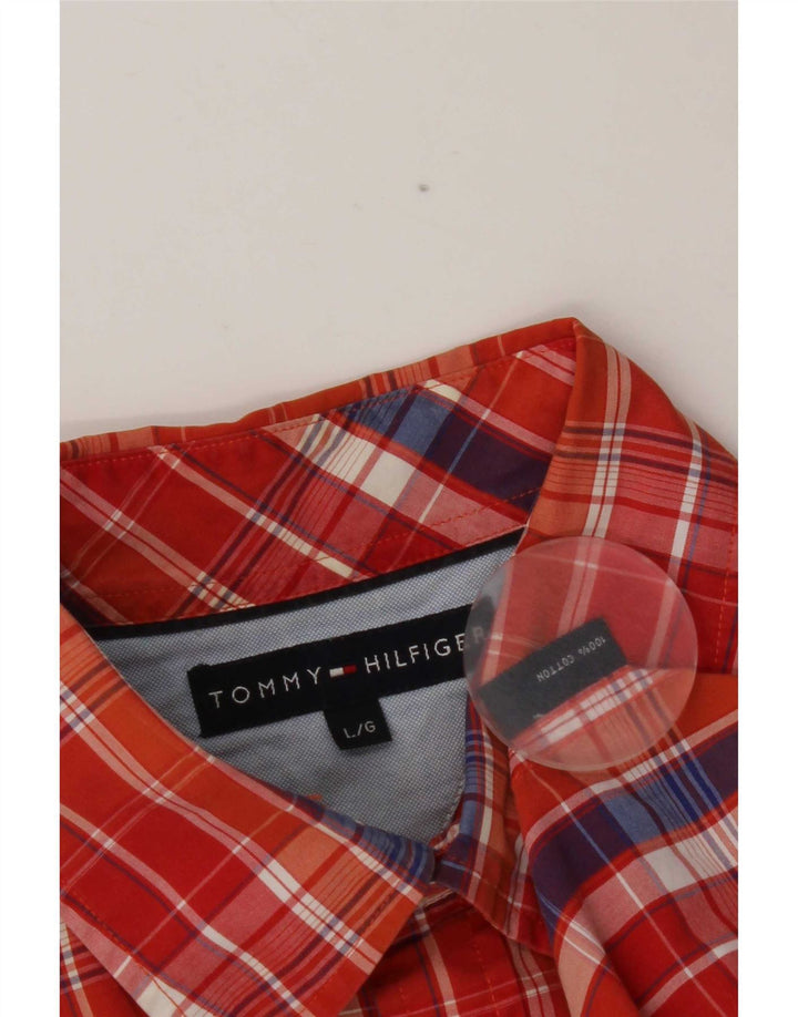 Ανδρικό πουκάμισο Tommy Hilfiger με μεγάλο πορτοκαλί βαμβάκι