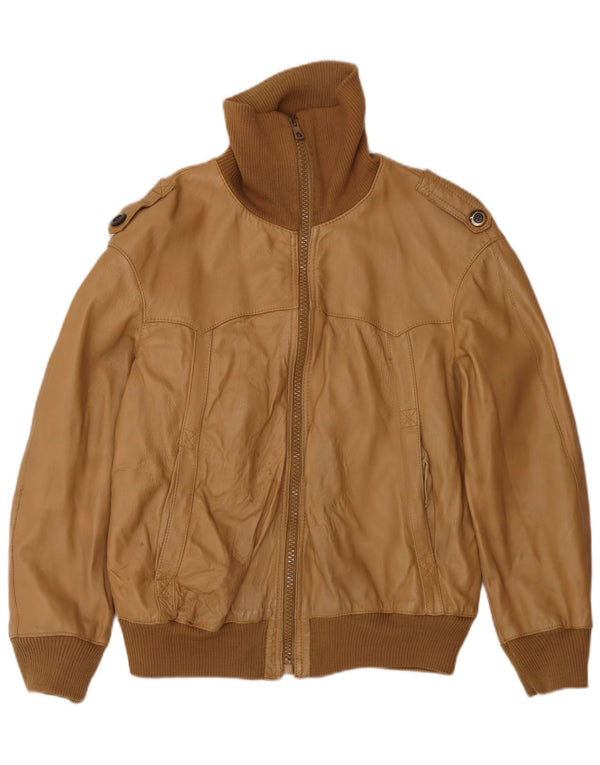 Vintage Ανδρικό Military Bomber Δερμάτινο μπουφάν UK 38 Medium Beige