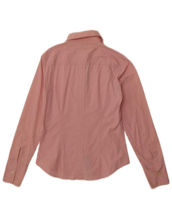 BENETTON Γυναικείο πουκάμισο UK 10 Small Pink Βαμβακερό