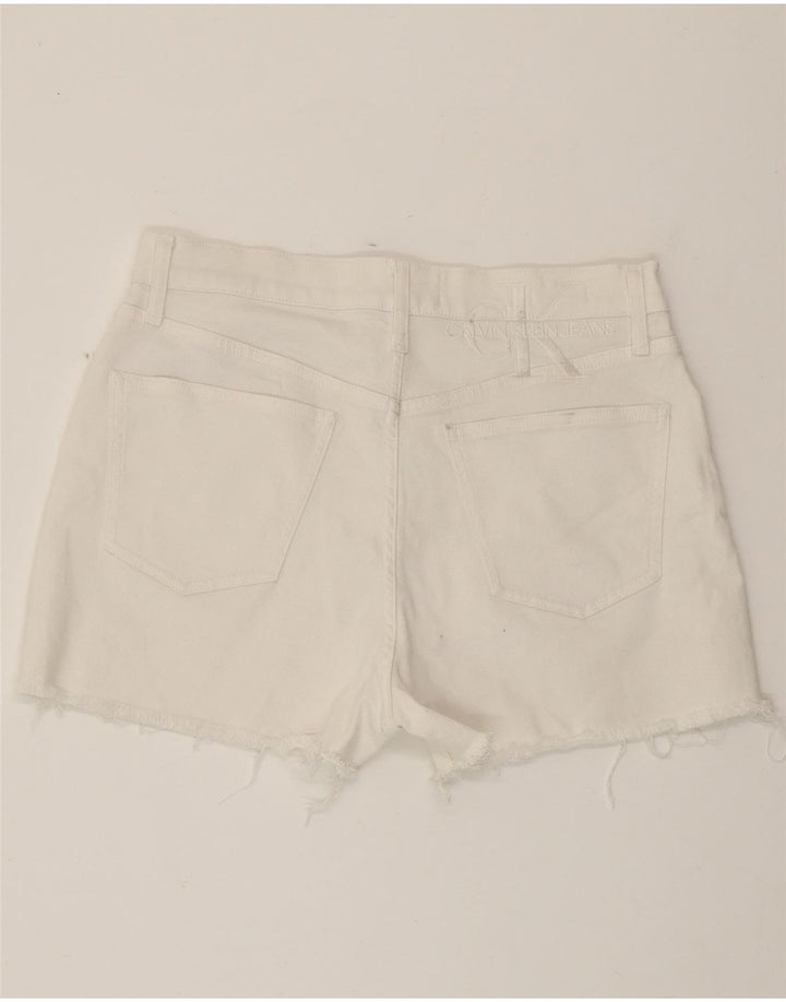 Γυναικείο τζιν σορτς CALVIN KLEIN W30 Μεσαίο λευκό βαμβακερό