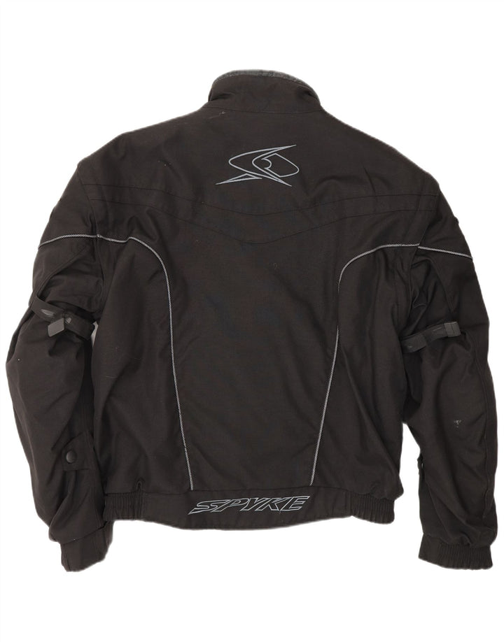 Ανδρικό SPYKE Graphic Moto Racer Bomber Jacket UK 42 XL Μαύρο Πολυαμίδιο