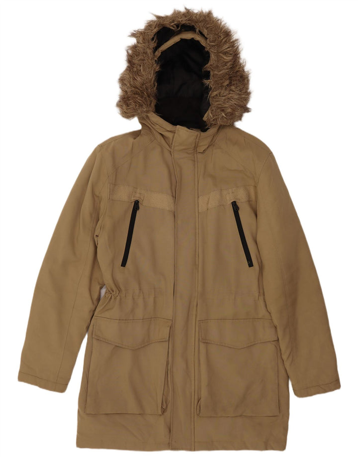 Jack & Jones Ανδρικό μπουφάν Parka με κουκούλα UK 38 Medium Beige Polyester