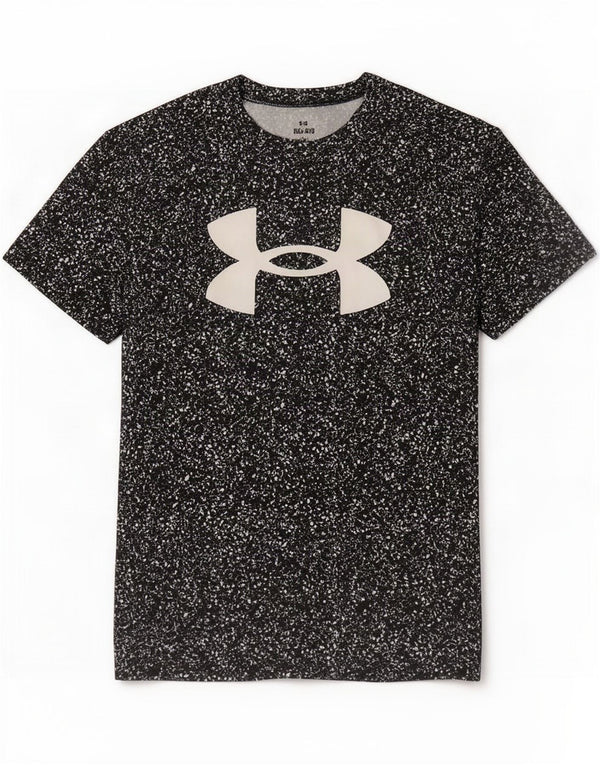 Under Armour Girls Graphic T-Shirt Top 11-12 Years Large Black Spotted