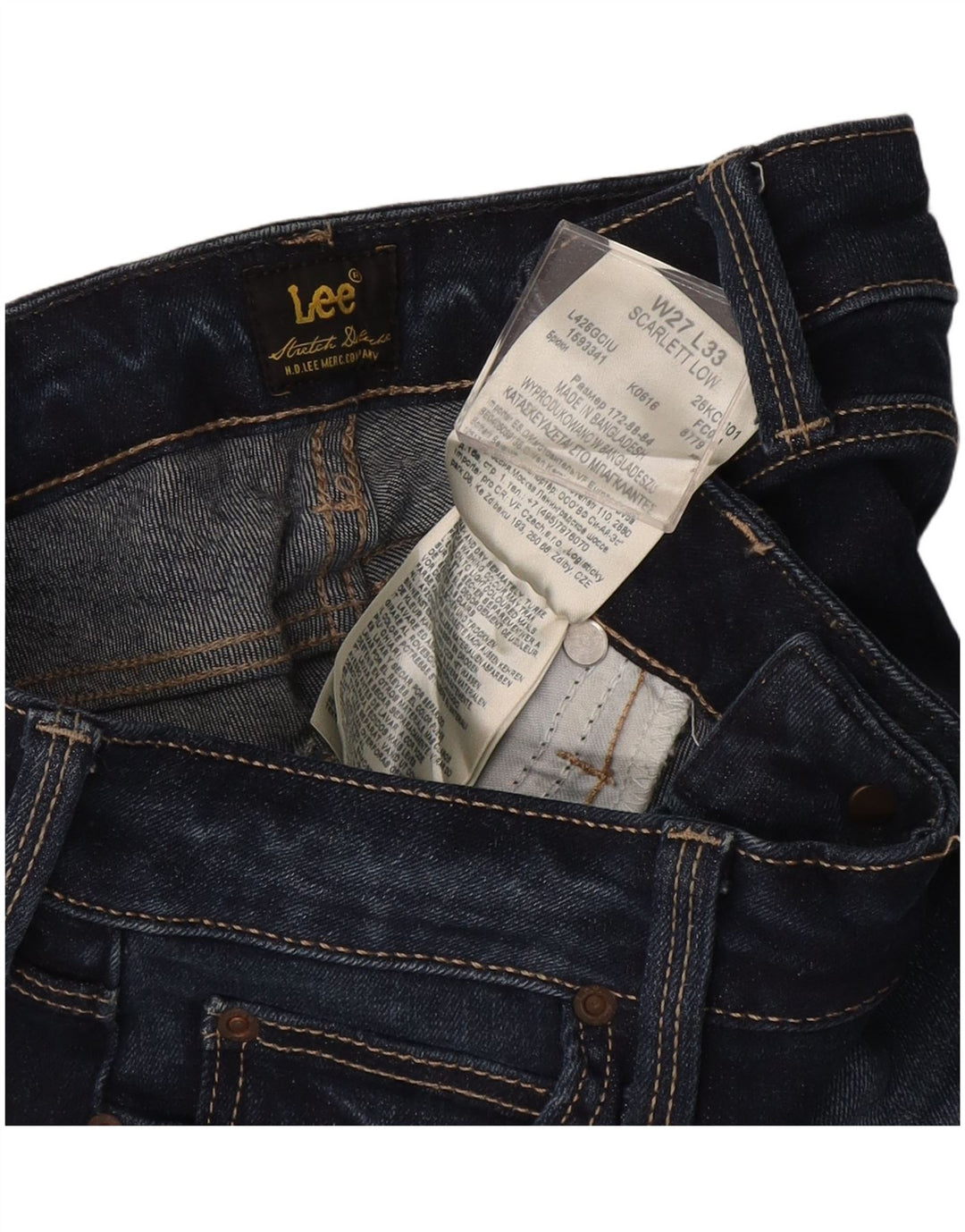 LEE Γυναικείο Scarlett Low Skinny Jeans W27 L33 Navy Blue Cotton