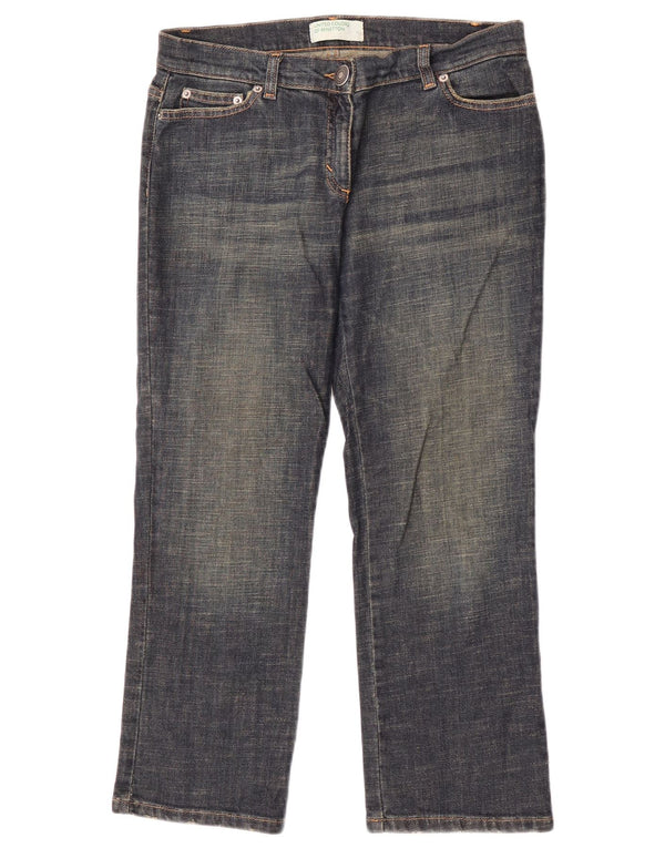 Benetton Γυναικείο Cropped Jeans IT 44 Medium W30 L25 Navy Blue Cotton