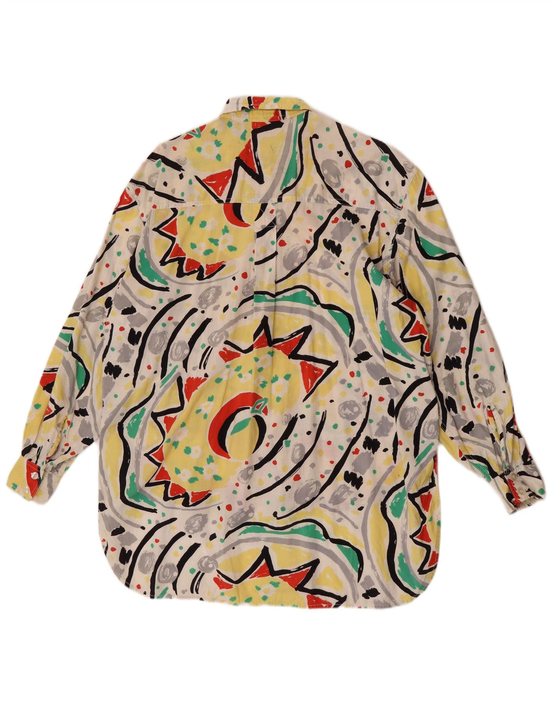 Vintage Γυναικείο πουκάμισο Oversized Μπλούζα UK 14 Μεσαίο Πολύχρωμο Γεωμετρικό