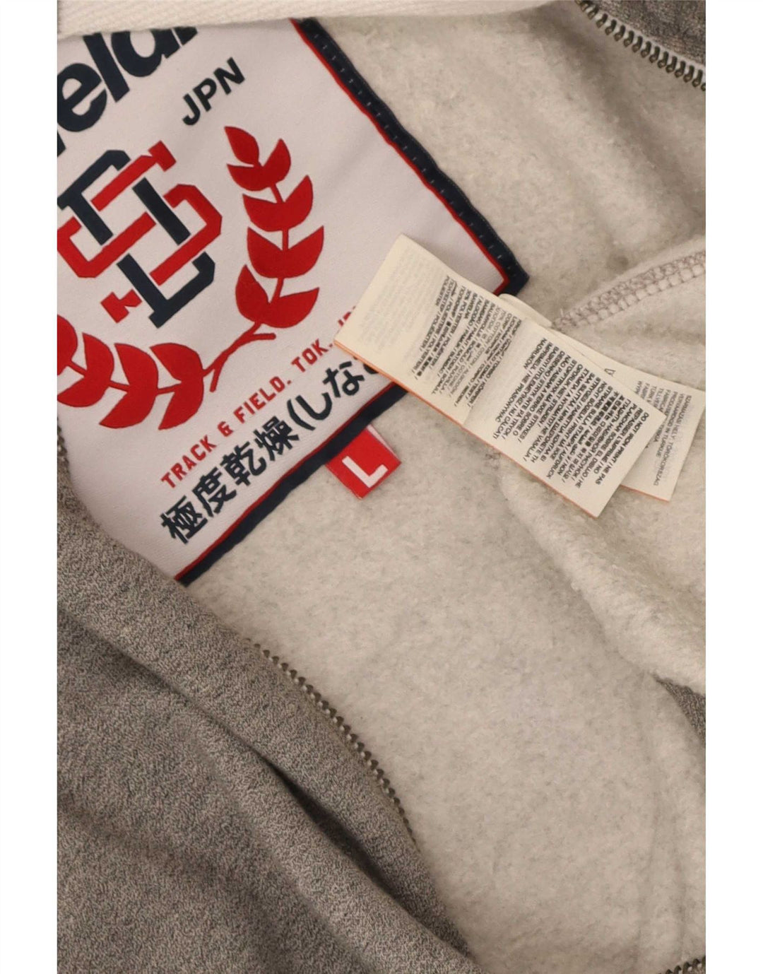 Ανδρικό πουλόβερ με κουκούλα με φερμουάρ Superdry μεγάλο γκρι βαμβακερό