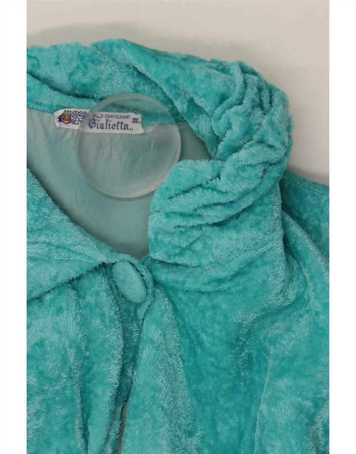 Vintage γυναικεία βελούδινη ρόμπα UK 14 Medium Blue