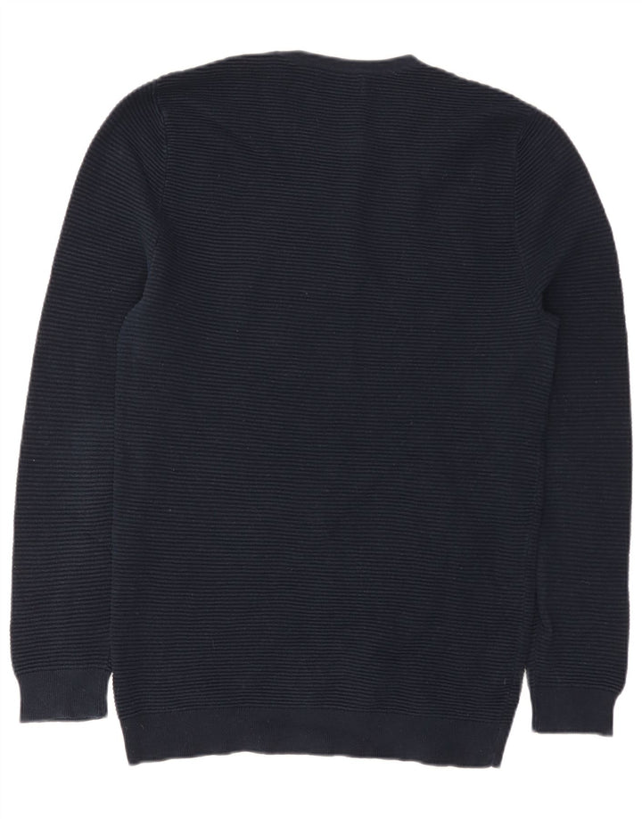 Ανδρικό πουλόβερ Zara Crew Neck Jumper Μεγάλο Navy Blue