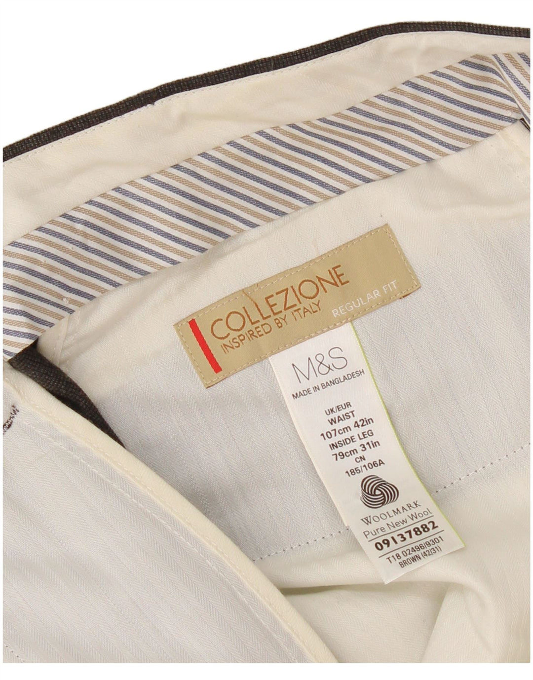 Ανδρικό καθημερινό παντελόνι Marks & Spencer με κανονική εφαρμογή W42 L31 Μαύρο μάλλινο