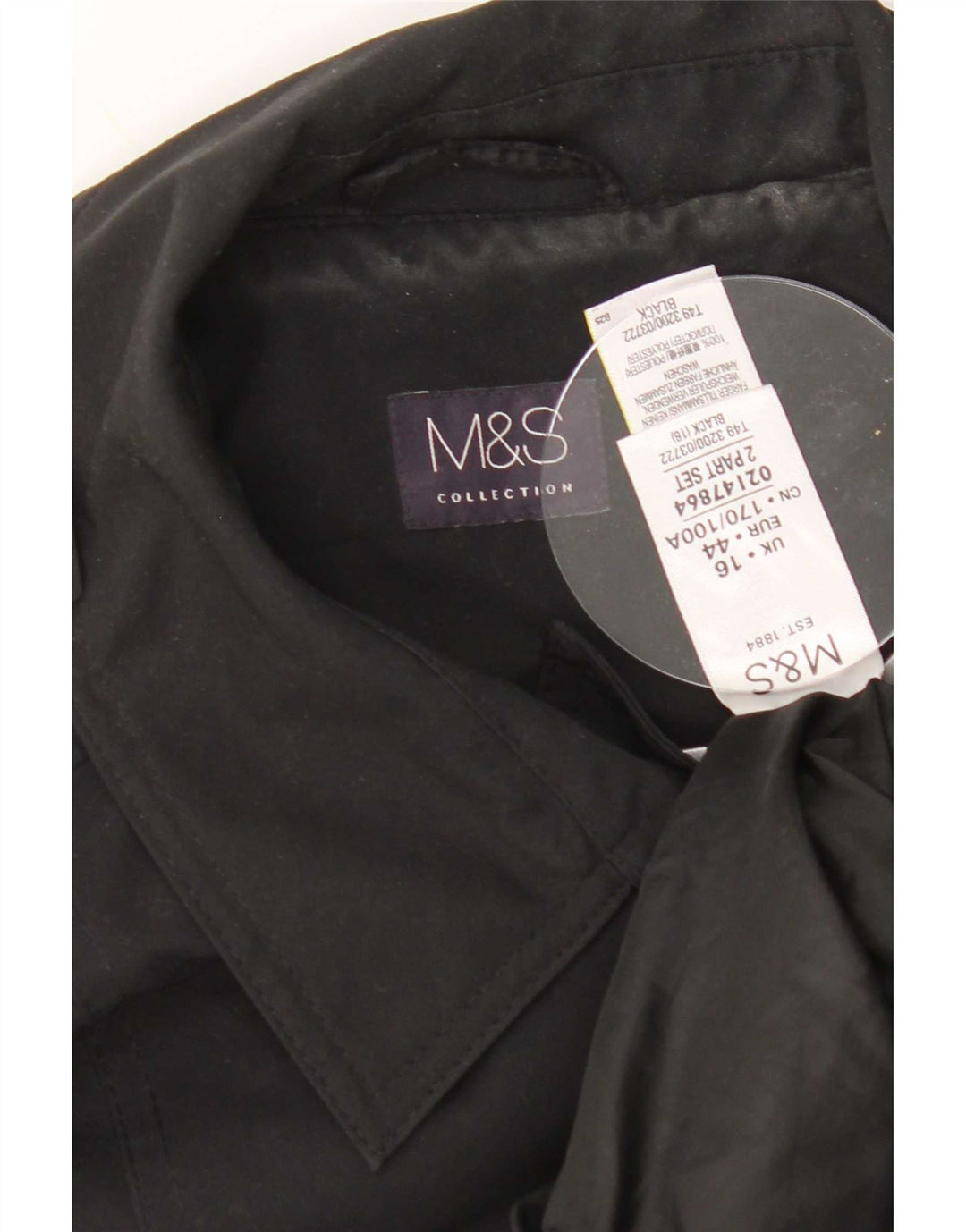 Marks & Spencer Γυναικεία καμπαρντίνα UK 16 Large Black Polyester