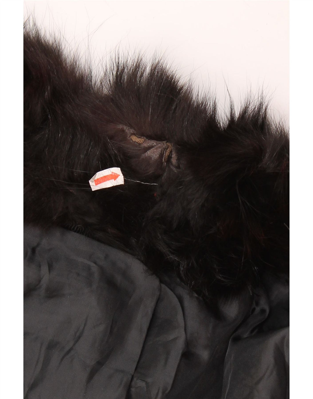 Vintage Γυναικείο Γούνινο Δερμάτινο Μπουφάν UK 14 Medium Μαύρο