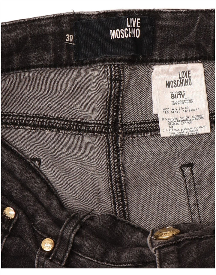 Γυναικείο τζιν ίσιο MOSCHINO W30 L31 μαύρο βαμβακερό