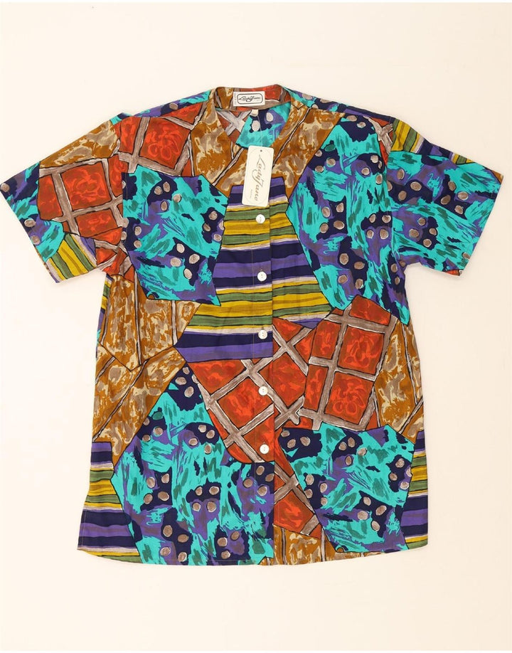 VINTAGE Womens Abstract Pattern Shirt Blouse UK 16 Large Multicoloured Vintage Vintage and Second-Hand Vintage from Messina Hembry 