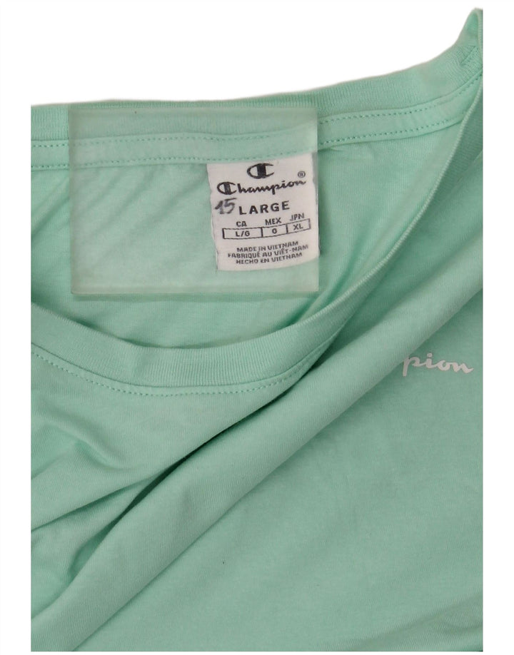 Champion Women T-Shirt Top UK 14 Large Green