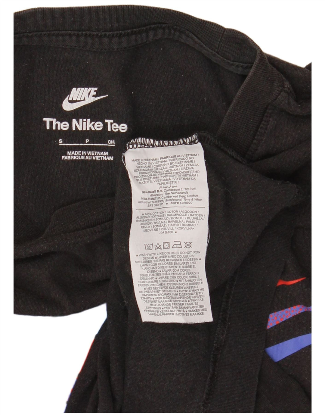 NIKE Mens Graphic T-Shirt Top Small Black Cotton
