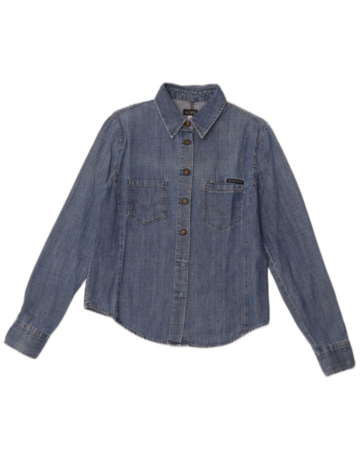 ARMANI JEANS Γυναικείο Τζιν Πουκάμισο UK 14 Μεσαίο Μπλε Βαμβακερό