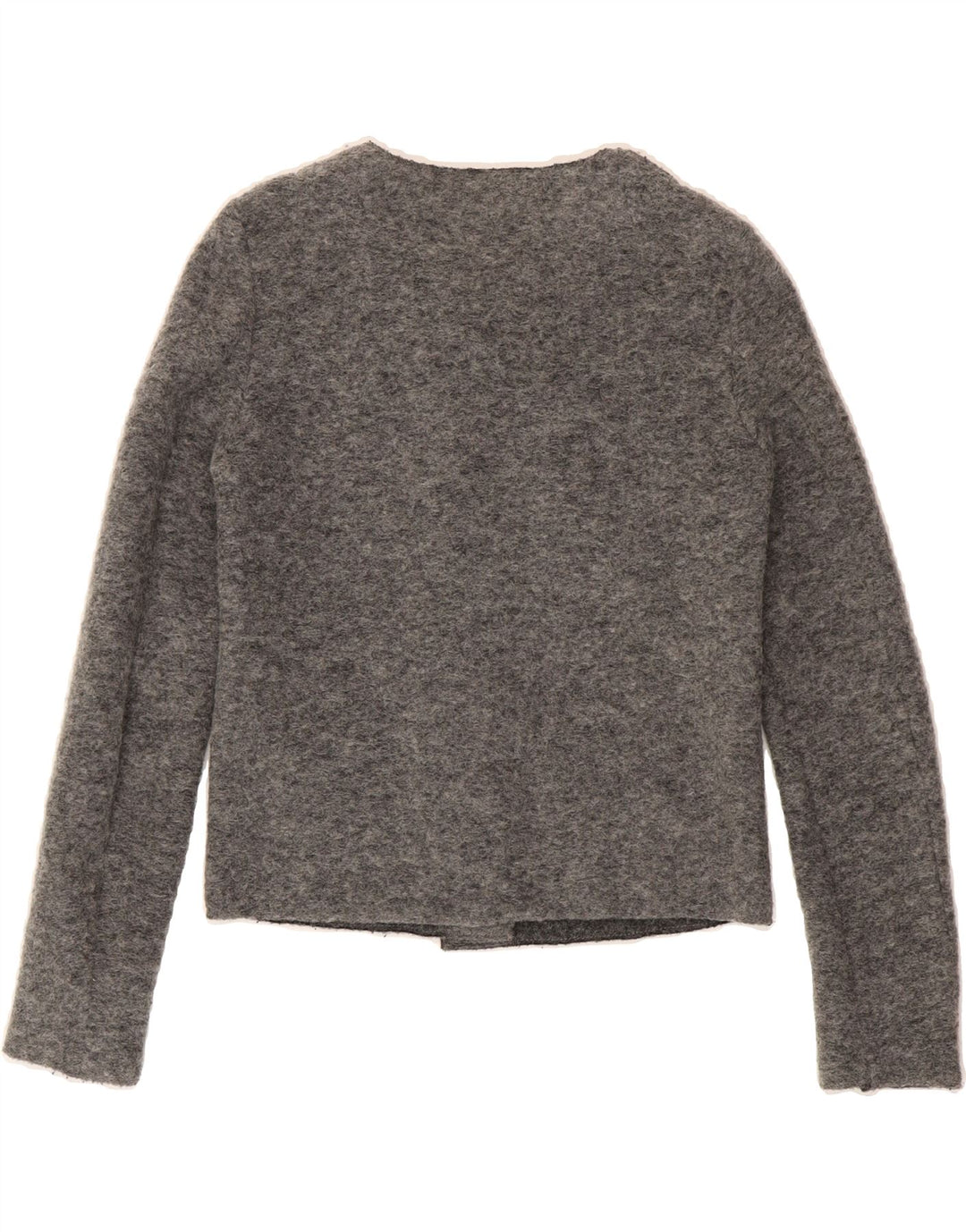 BENETTON Womens Crop Cardigan Sweater IT 40 Small Grey Polyester Vintage Benetton and Second-Hand Benetton from Messina Hembry 