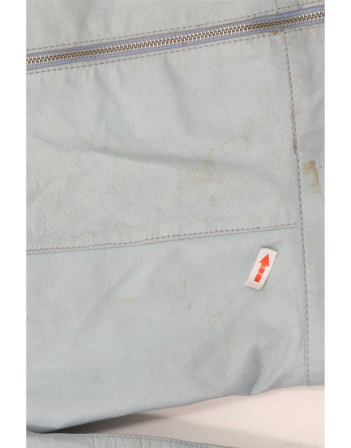 Vintage Γυναικείο Δερμάτινο Μπουφάν UK 14 Medium Blue Leather