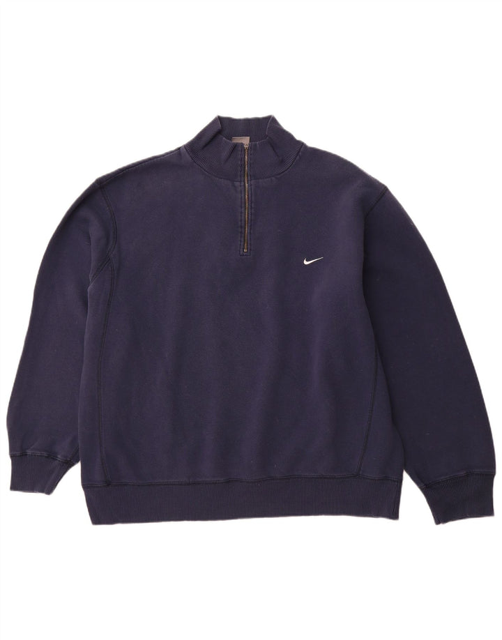 Ανδρικό φούτερ NIKE με φερμουάρ Jumper UK 45/47 XL Navy Blue Cotton