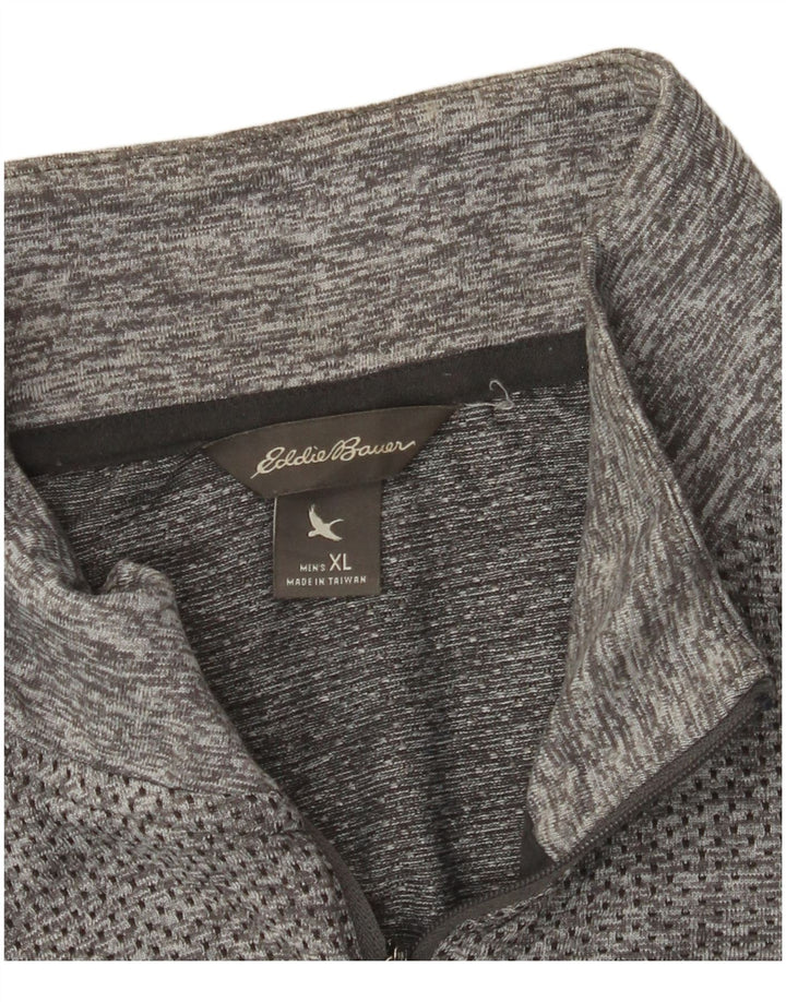 EDDIE BAUER Ανδρική φόρμα πουλόβερ με λαιμόκοψη με φερμουάρ Top XL Grey Flecked