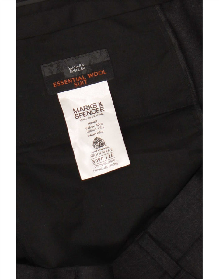Ανδρικό παντελόνι Chino Marks & Spencer W40 L29 Γκρι μαλλί