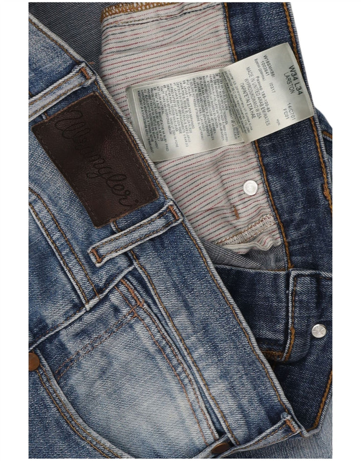 WRANGLER Ανδρικό τζιν Larston Straight W34 L27 Μπλε βαμβακερό