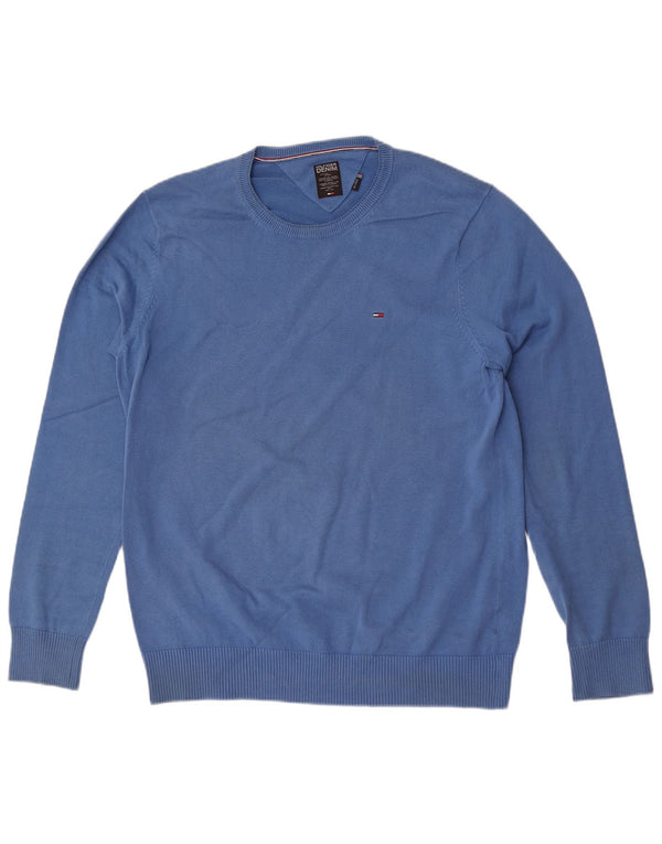 Ανδρικό πουλόβερ Tommy Hilfiger Crew Neck Jumper 2XL Μπλε βαμβακερό