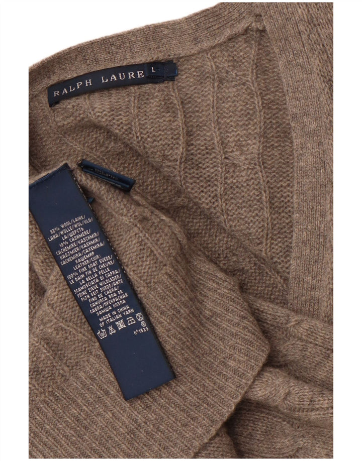 RALPH LAUREN Γυναικείο πουλόβερ Longline Cardigan UK 14 Large Grey Colourblock