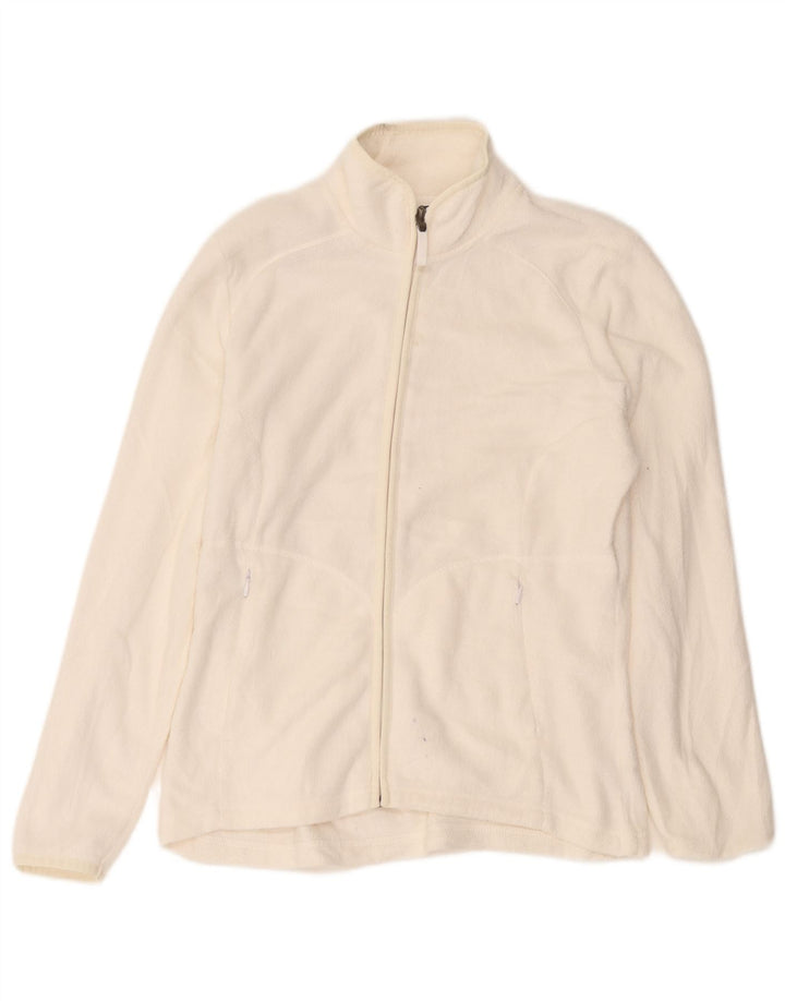 Marks & Spencer Γυναικείο Fleece Jacket UK 12 Medium Off White Polyester