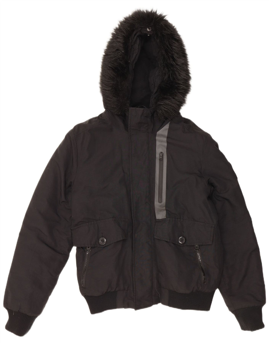 Ανδρικό μπουφάν με κουκούλα Superdry UK 38 Medium Black Nylon