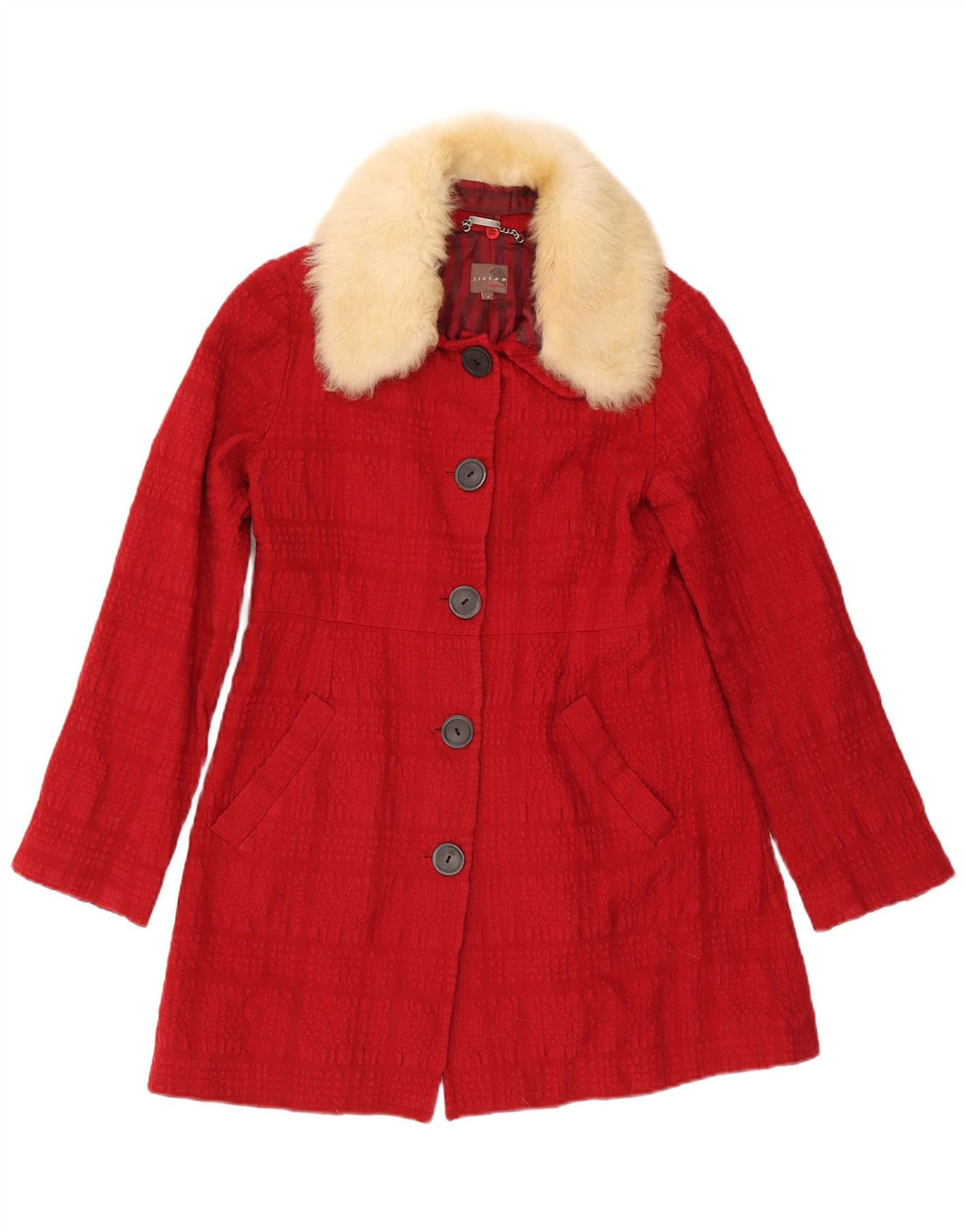 Γυναικείο πανωφόρι Jigsaw UK 8 Small Red Check Cotton