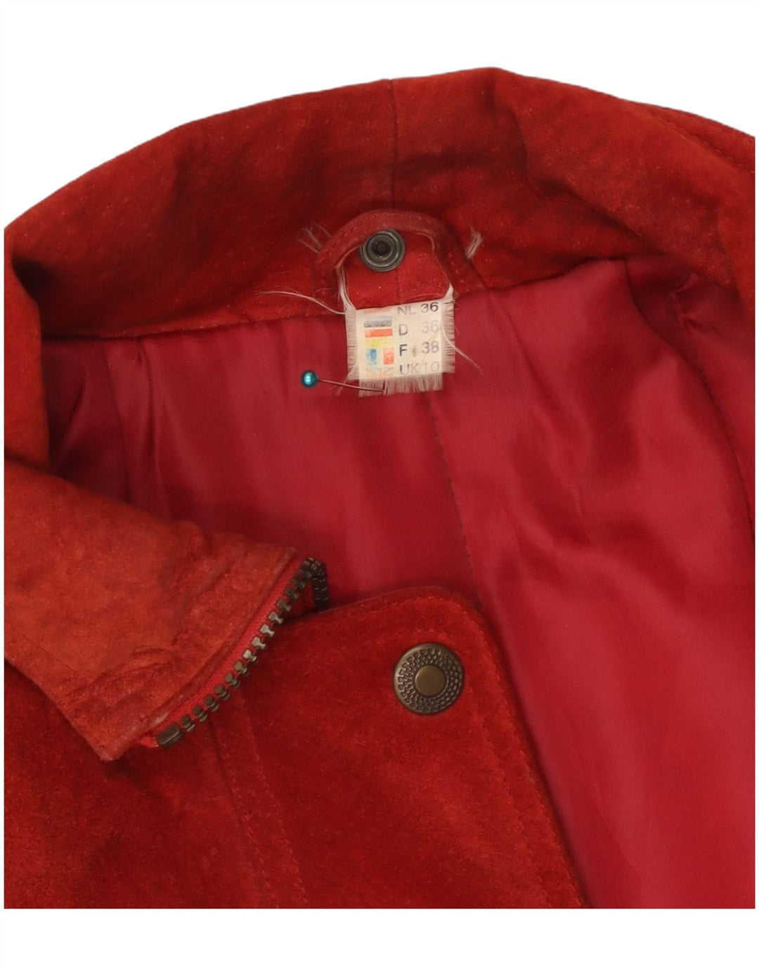 Vintage Γυναικείο Suede Oversized Πανωφόρι UK 10 Small Red