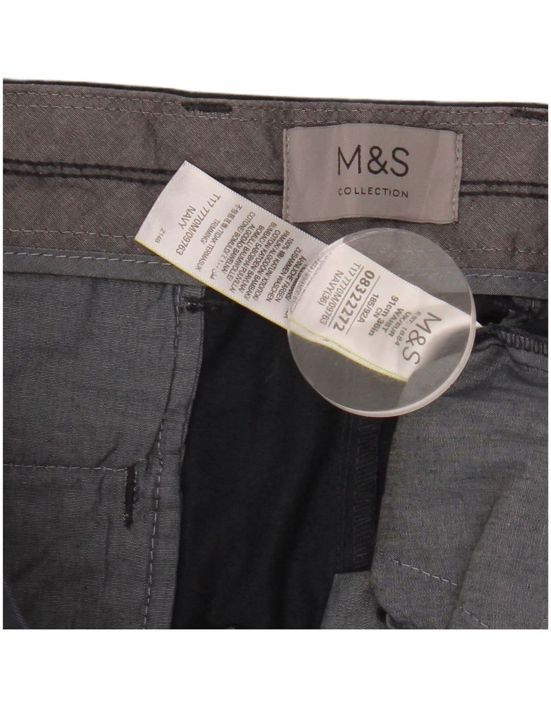 Ανδρικό σορτς Chino Marks & Spencer W36 Large Navy Blue από βαμβάκι