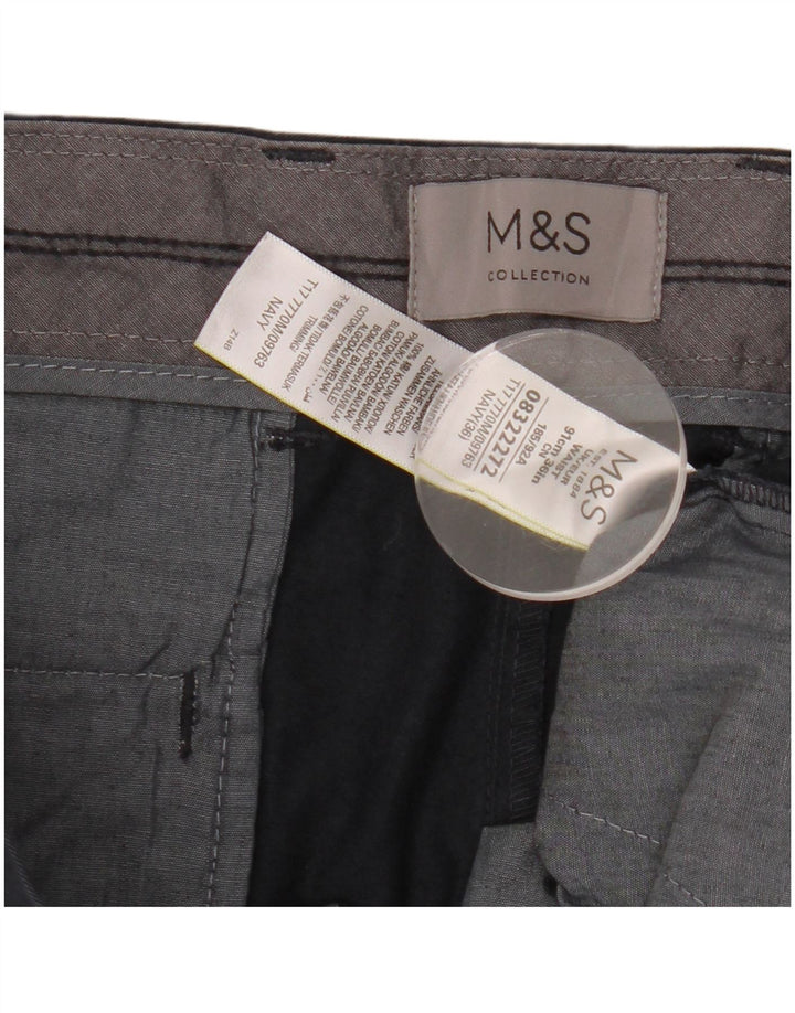 Ανδρικό σορτς Chino Marks & Spencer W36 Large Navy Blue από βαμβάκι