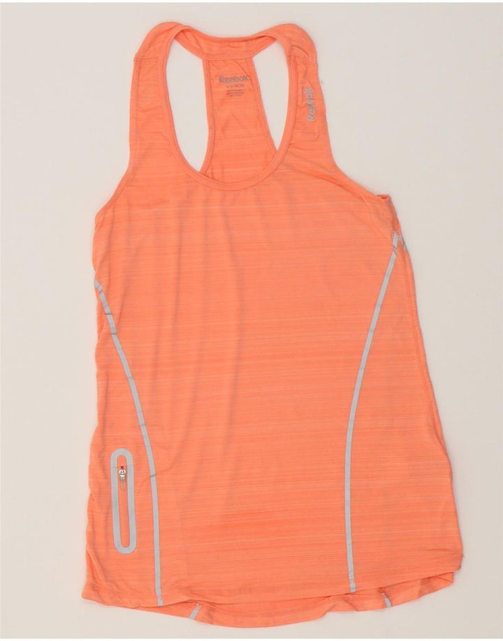 REEBOK Womens Vest Top UK 6 XS Orange Polyester Vintage Reebok and Second-Hand Reebok from Messina Hembry 