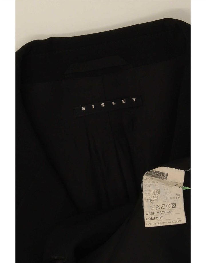 Sisley Ανδρικό τζάκετ Blazer 3 κουμπιών IT 50 μεγάλο μαύρο πολυεστέρα