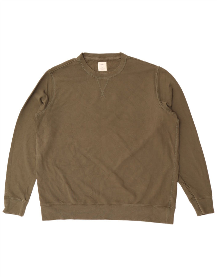 Ανδρικό φούτερ Marks & Spencer Jumper 2XL Χακί Βαμβακερό