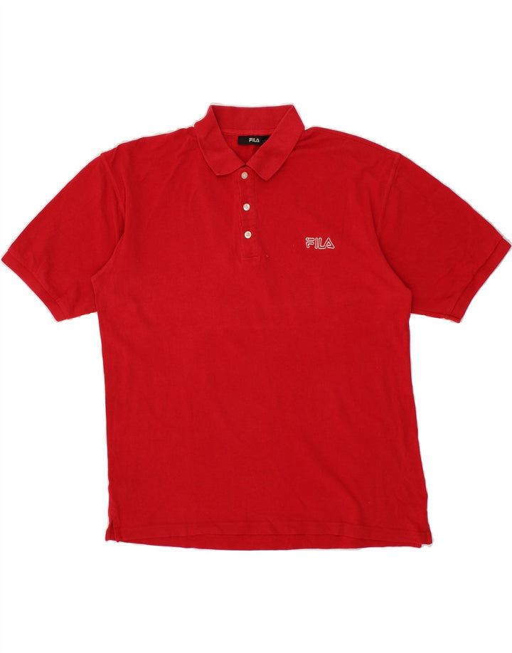 FILA Mens Polo Shirt 2XL Red Vintage Fila and Second-Hand Fila from Messina Hembry 