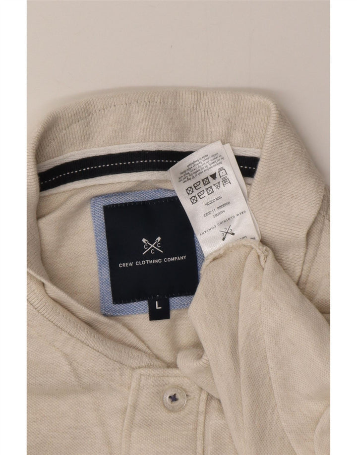 CREW CLOTHING Ανδρικό πουκάμισο polo μεγάλο γκρι βαμβακερό