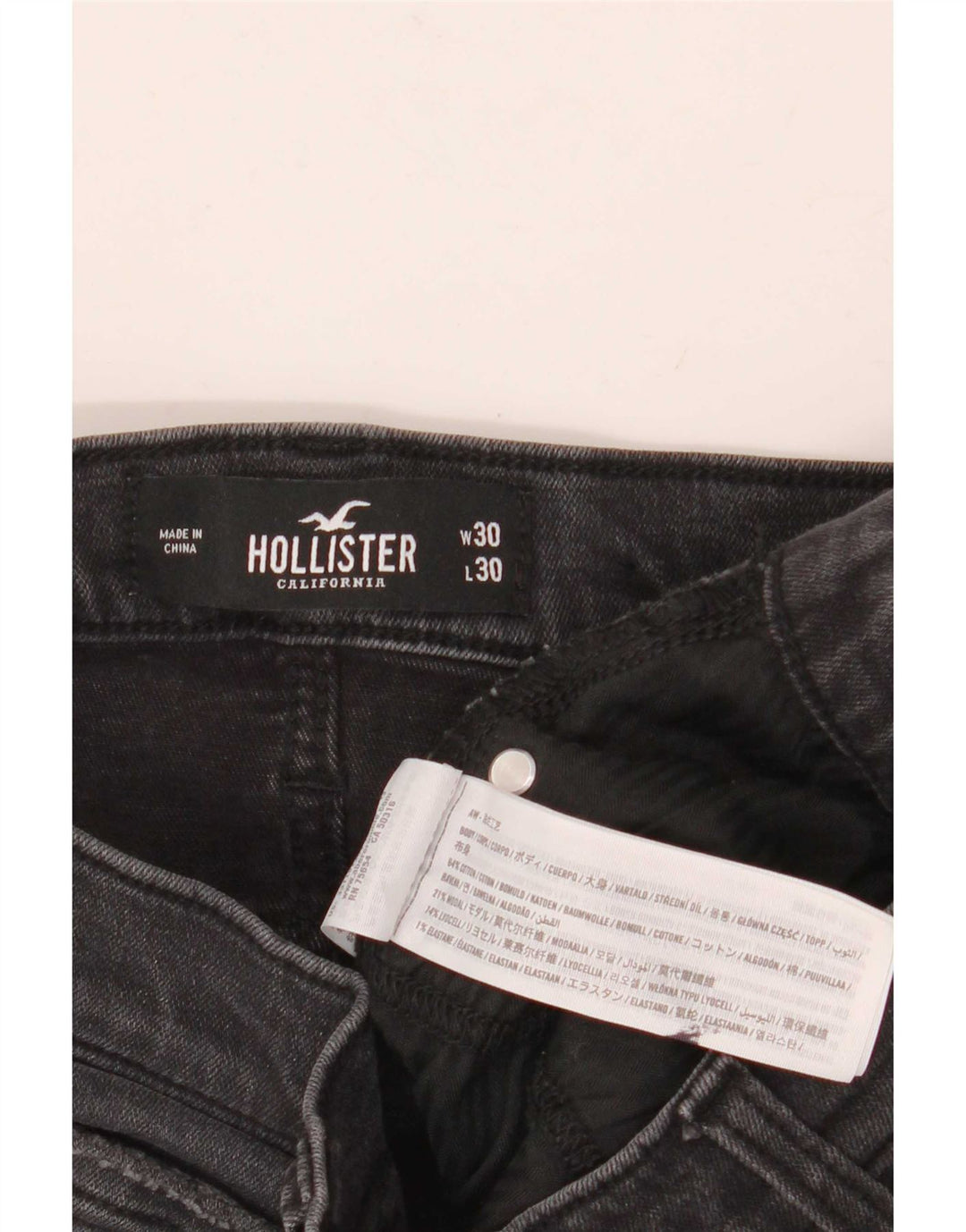 Ανδρικό τζιν Hollister Distressed Slim W30 L30 Γκρι βαμβακερό