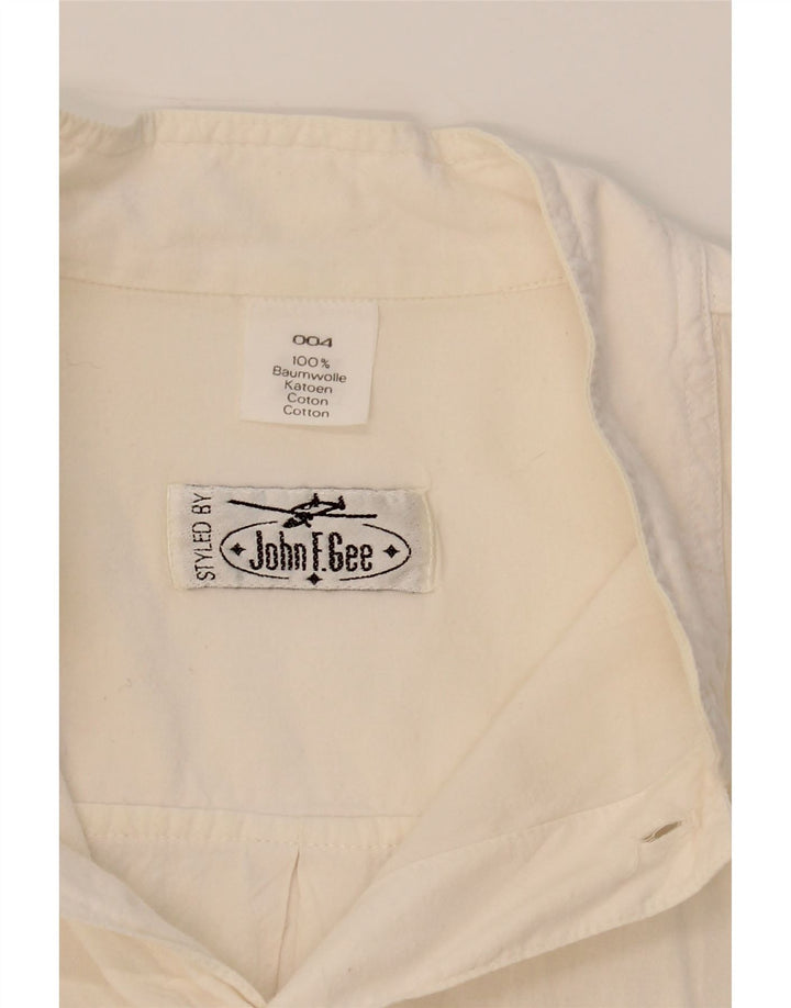 JOHN F GEE Mens Shirt Large Off White Cotton Vintage John F Gee and Second-Hand John F Gee from Messina Hembry 