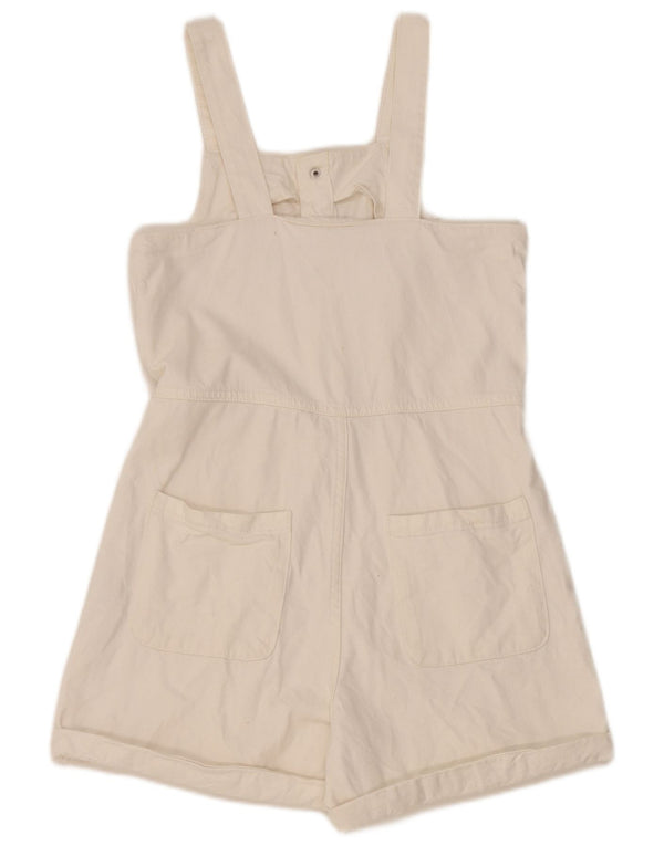Zara Girls Denim Playsuit 13-14 ετών Λευκό βαμβακερό