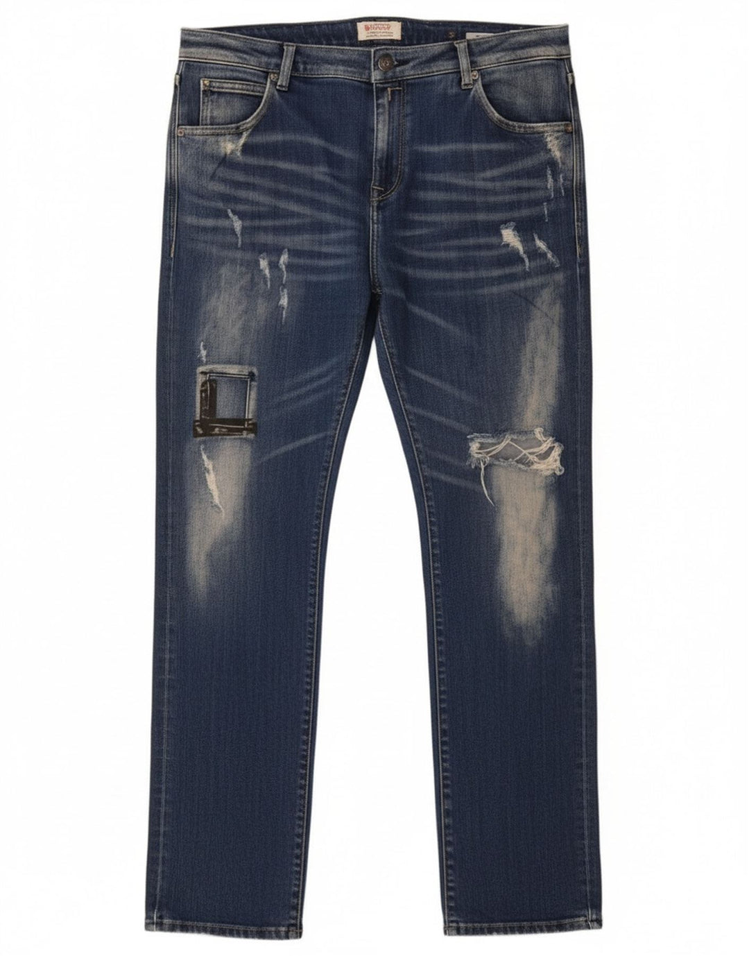 Replay Womens Katewin Distressed Slim Jeans W32 L32 Blue Cotton